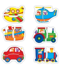 Imagine Baby Puzzles: Set de 6 puzzle-uri Transport (2 piese)