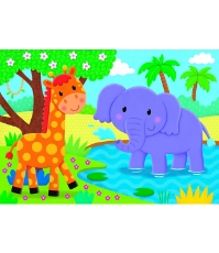 Imagine Set 4 puzzle-uri - Animalute (2, 3, 4, 5 piese)