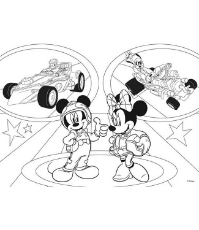 Imagine Puzzle de colorat - Mickey in cursa (24 piese)