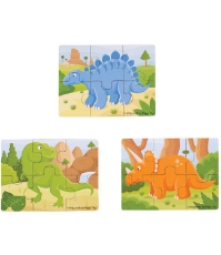 Imagine Set 3 puzzle din lemn - Dinozauri