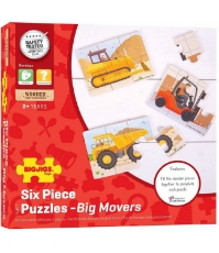 Imagine Set 3 puzzle din lemn - Vehicule pentru constructii