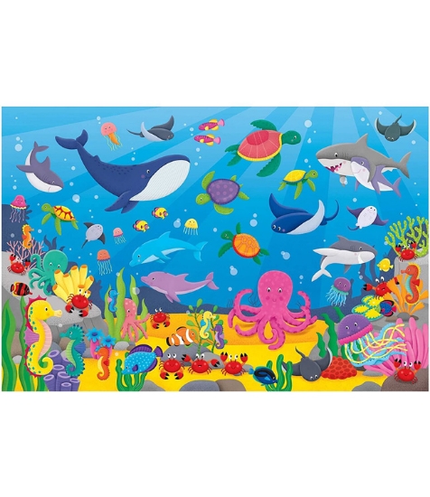 Imagine Puzzle Podea: Numaram animalute marine (30 piese)