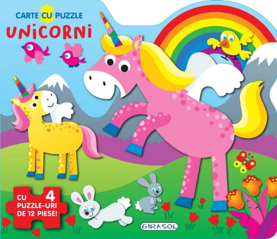 Imagine Carte cu puzzle - Unicorni