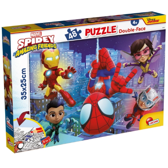 Imagine Puzzle de colorat - Paienjenelul Marvel si prietenii lui uimitori (48 de piese)