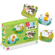 Imagine Puzzle 3 in 1  - Animalutele de la ferma (2,3,4 piese)