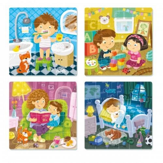 Imagine Puzzle 4 in 1 - Activitatile zilnice (12, 16, 20, 24 piese)